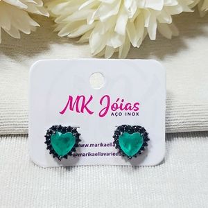 Earring rodhium black hypoallergenic